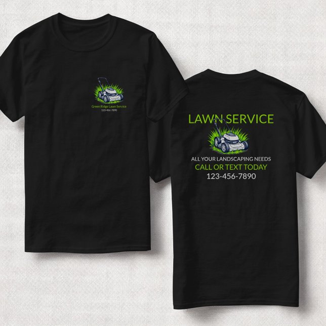 Svart Grönt Gräsmatta Care and Service Professione T Shirt (Skapare uppladdad)
