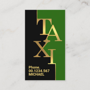 Svart Grönt Lagrar Guld Taxi signalström Visitkort