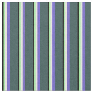 Svart, Grönt, Mint Cream, Slate Blue & Slate Grått Tyg