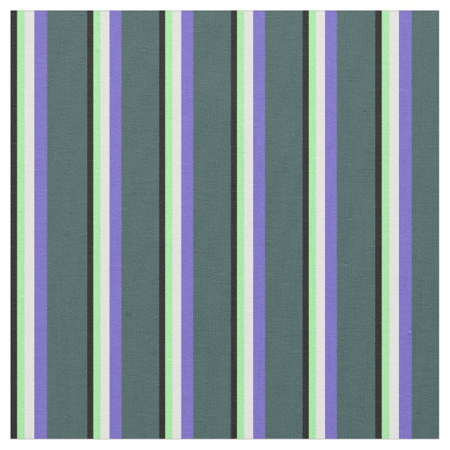 Svart, Grönt, Mint Cream, Slate Blue & Slate Grått Tyg (Närbild)