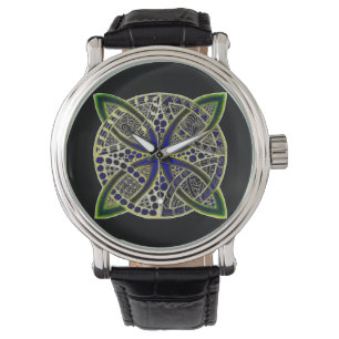 Svart Grönt och Blue Mesmerizing Celtic Knot Armbandsur