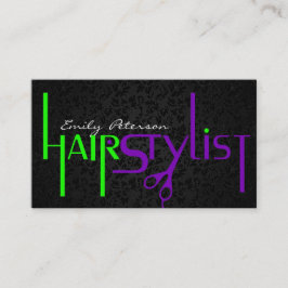 Svart Grönt- och Lila-stiltext Visitkort