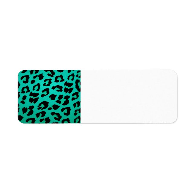 Svart Grönt och svart leopard Returadress Etikett (Framsidan)