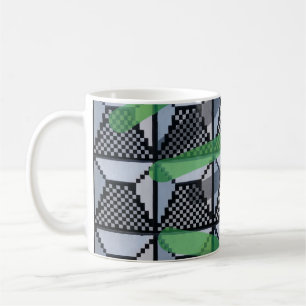 Svart, grönt och svart tapet kaffemugg