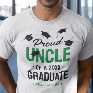 Svart Grönt Proud farbror 2025 Student T Shirt
