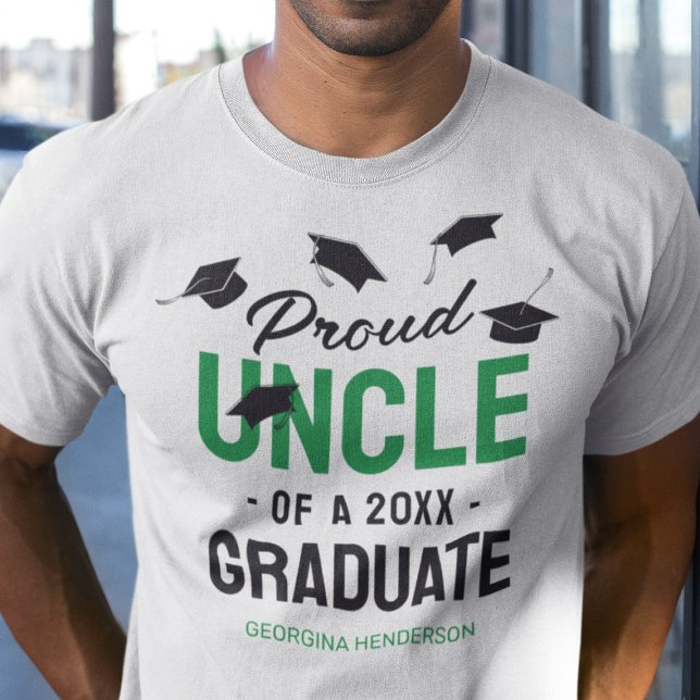 Svart Grönt Proud farbror 2025 Student T Shirt (Skapare uppladdad)