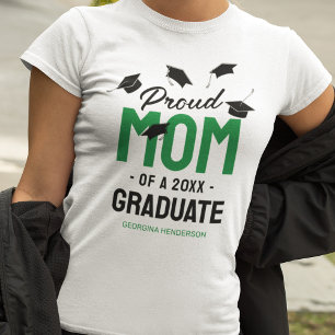 Svart Grönt Proud Mamma 2025 Student T Shirt
