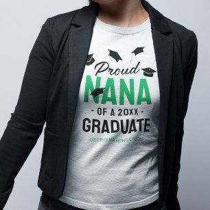 Svart Grönt Proud Nana 2025 Student T Shirt
