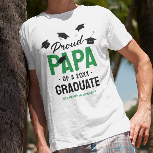Svart Grönt Proud Pappa 2025 Student T Shirt