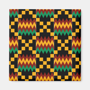 Svart, grönt som, är röda, och gul Kente trasa Magnet