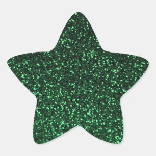 Svart grönt sparkly glitter stjärnformat klistermärke