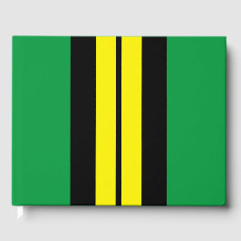 Svart Grönt-Tävla för Athletic Bright Gult Rand Gästböcker