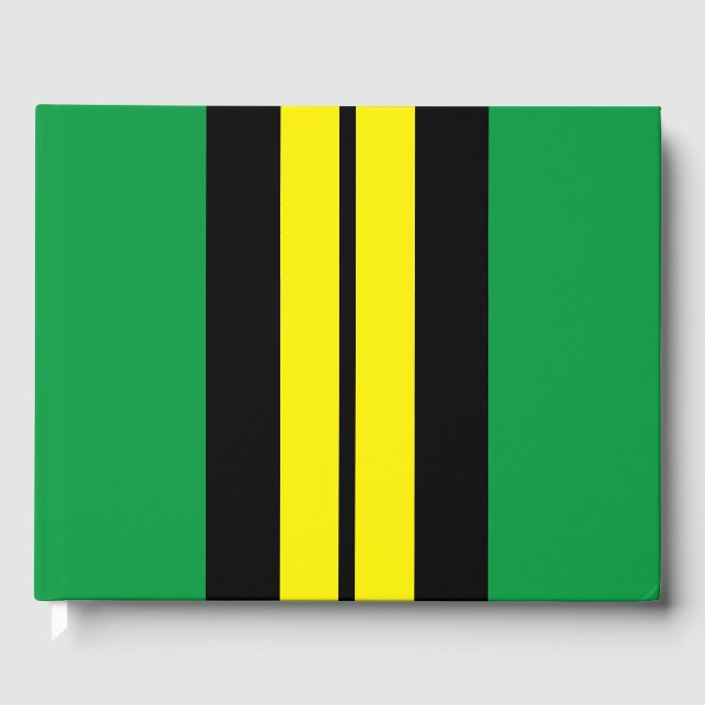 Svart Grönt-Tävla för Athletic Bright Gult Rand Gästböcker (Framsida)