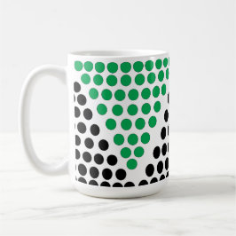 Svart Grönt, triangelcirkel Geometric Mönster Kaffemugg