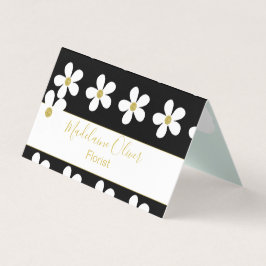 Svart Grönt Vit Daisy Florist-Professionell Visitkort