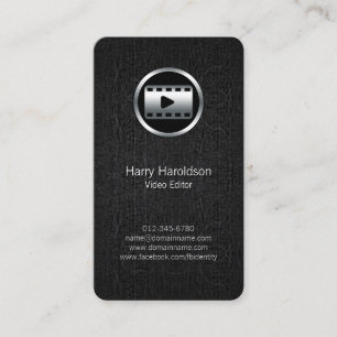 Svart Grunge BusinessCard i videoredigeraren Video Visitkort