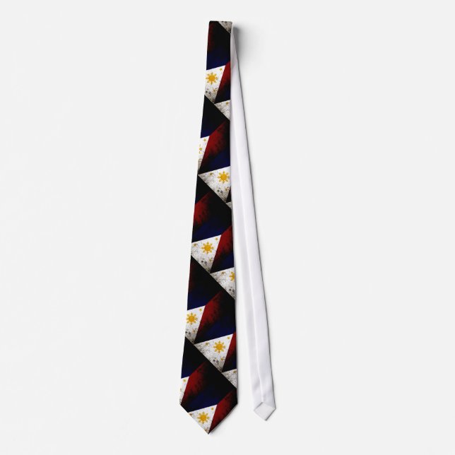 Svart Grunge Filippinerna Flagga Slips (Framsida)