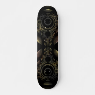 Svart grunge Fractal Skateboard Deck