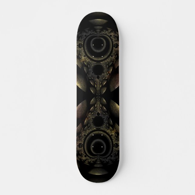 Svart grunge Fractal Skateboard Deck (Framsida)