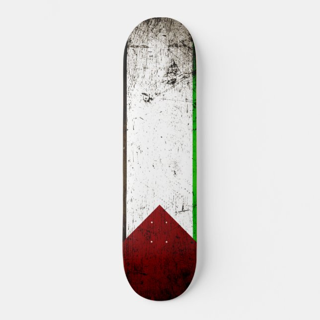 Svart Grunge Palestina-Flagga Skateboard Bräda 20,5 Cm (Framsida)