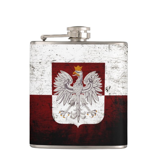 Svart Grunge Polen Flagga Fickplunta (Framsidan)