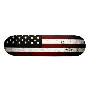 Svart Grungeamerikanska flaggan Skateboard Bräda 20 Cm