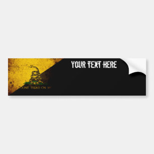 Svart GrungeAnarcho Gadsden flagga Bildekal