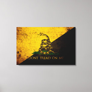 Svart GrungeAnarcho Gadsden flagga Canvastryck