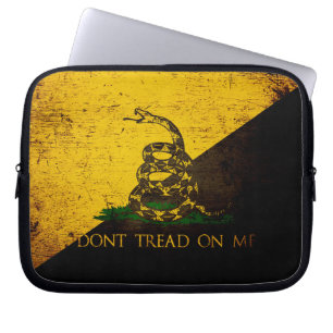 Svart GrungeAnarcho Gadsden flagga Laptop Fodral