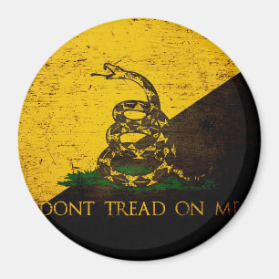 Svart GrungeAnarcho Gadsden flagga Magnet