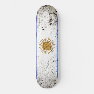 Svart GrungeArgentina flagga Skateboard Bräda 19,5 Cm