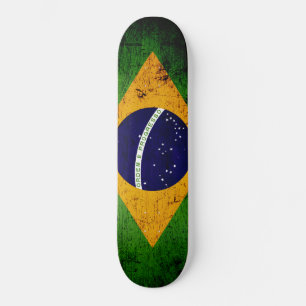 Svart GrungeBrasilien flagga Skateboard Bräda 20 Cm