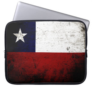 Svart GrungeChile flagga Laptop Sleeve