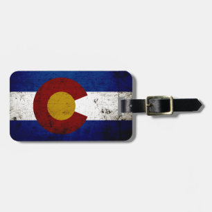 Svart GrungeColorado statlig flagga Bagagebricka