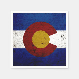Svart GrungeColorado statlig flagga Pappersservett