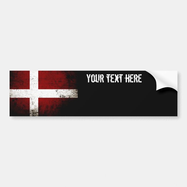 Svart GrungeDanmark flagga Bildekal (Framsidan)