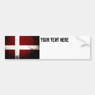 Svart GrungeDanmark flagga Bildekal