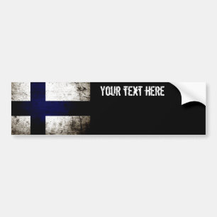 Svart GrungeFinland flagga Bildekal