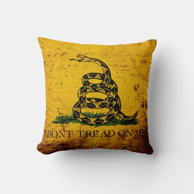 Svart GrungeGadsden flagga Kudde (Framsida)