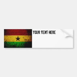 Svart GrungeGhana flagga Bildekal