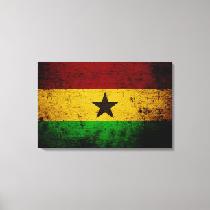 Svart GrungeGhana flagga Canvastryck
