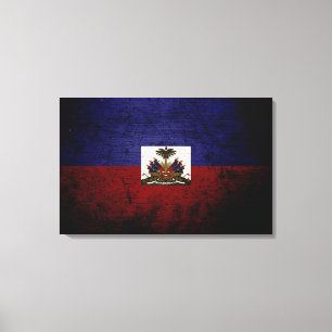 Svart GrungeHaiti flagga Canvastryck