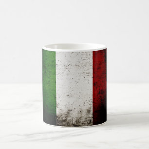 Svart Grungeitalienflagga Kaffemugg