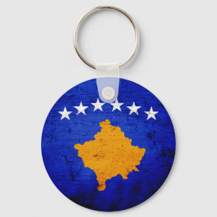 Svart GrungeKosovo flagga Nyckelring