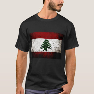 Svart GrungeLibanon flagga T Shirt
