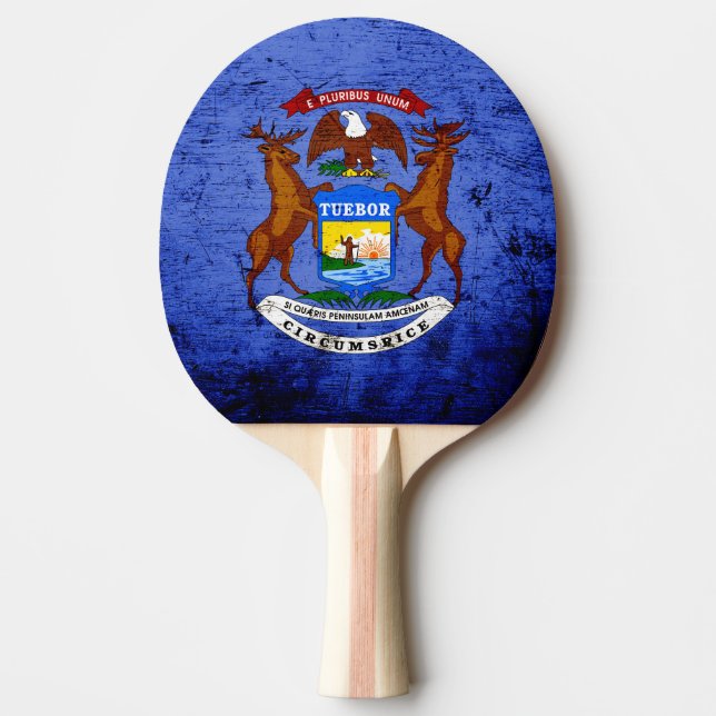 Svart GrungeMichiganflagga Pingisracket (Framsidan)