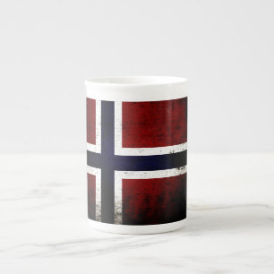 Svart Grungenorgeflagga Benporslin Mugg