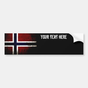 Svart Grungenorgeflagga Bildekal
