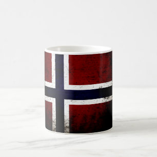 Svart Grungenorgeflagga Kaffemugg