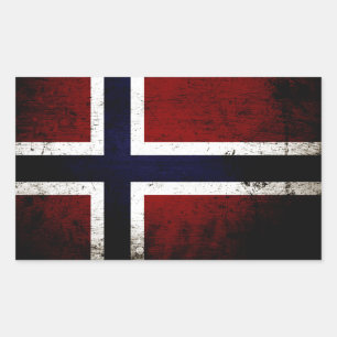 Svart Grungenorgeflagga Rektangulärt Klistermärke